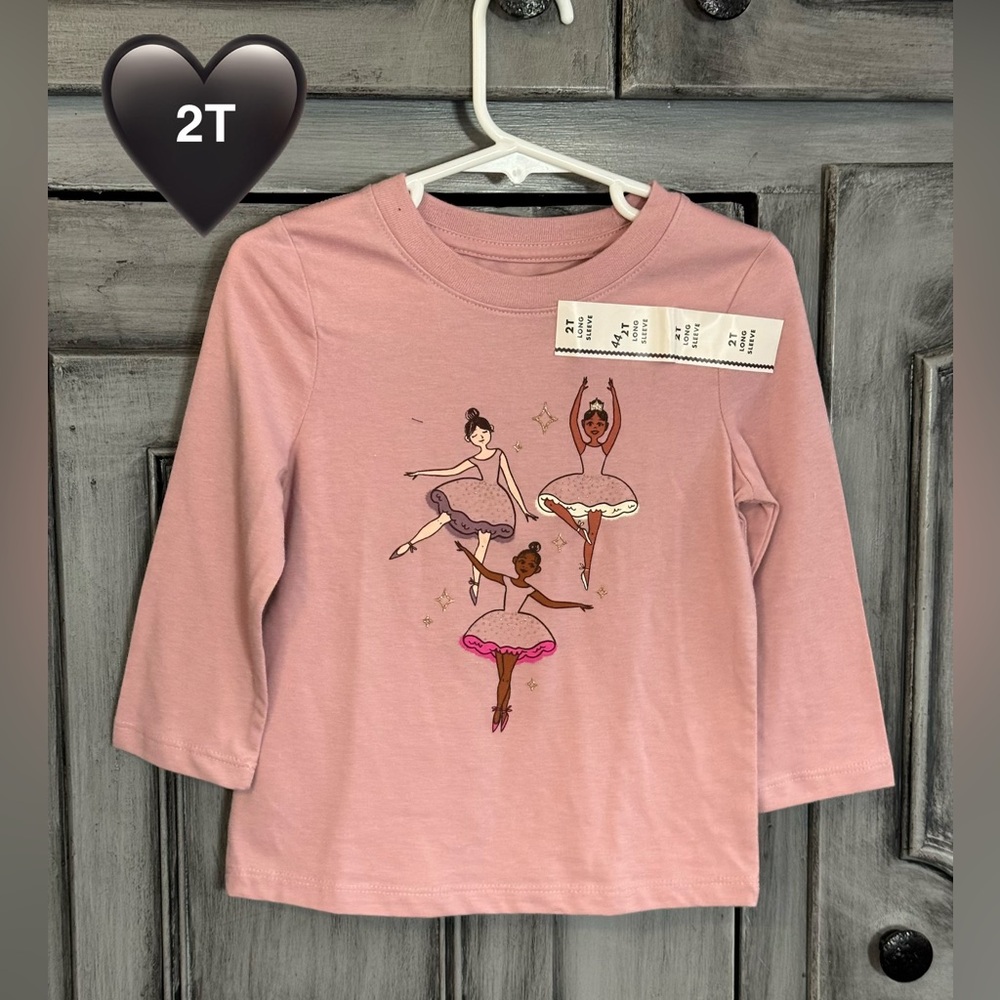 Pink Long Sleeve Ballet Dancer Shirt